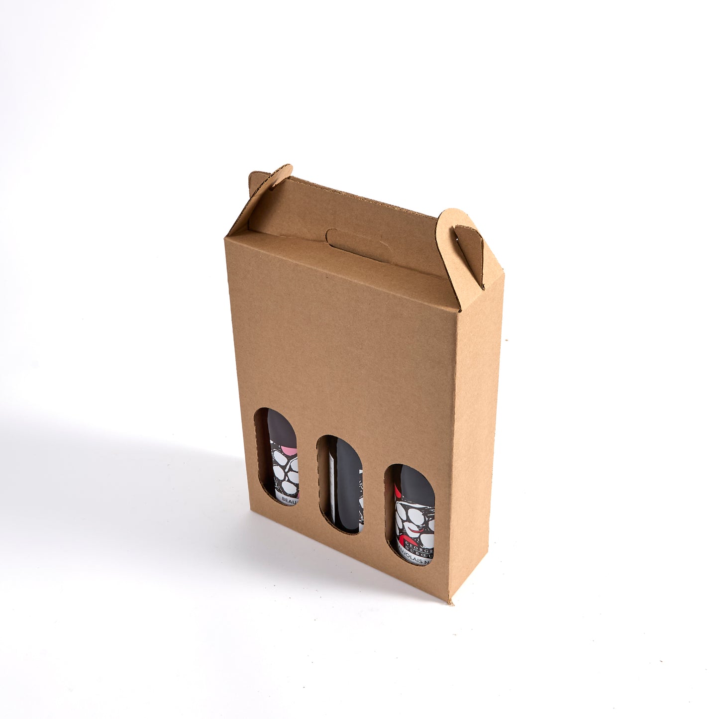 Three Bottle Brown Wine Tote