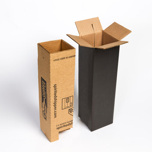 One Bottle Wine Shipper - Black - SS1B - Insert and Box