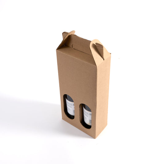 Two Bottle Brown Wine Tote