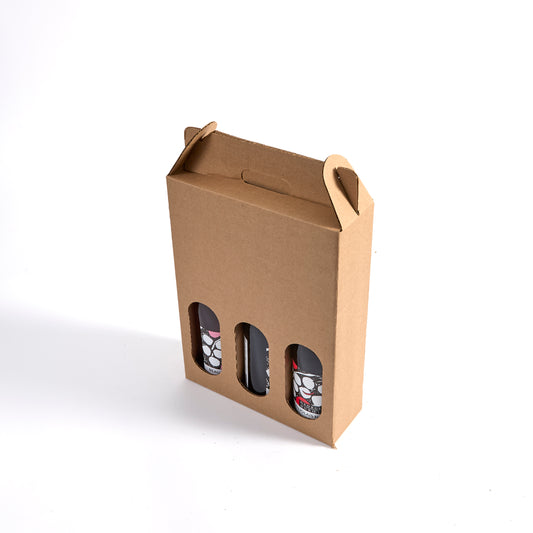 Three Bottle Brown Wine Tote