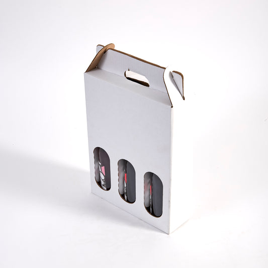 Three Bottle Wine Tote White