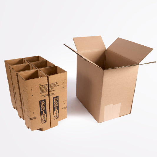 Six Bottle Magnum Shipping Box – SSM6 - Insert and Box