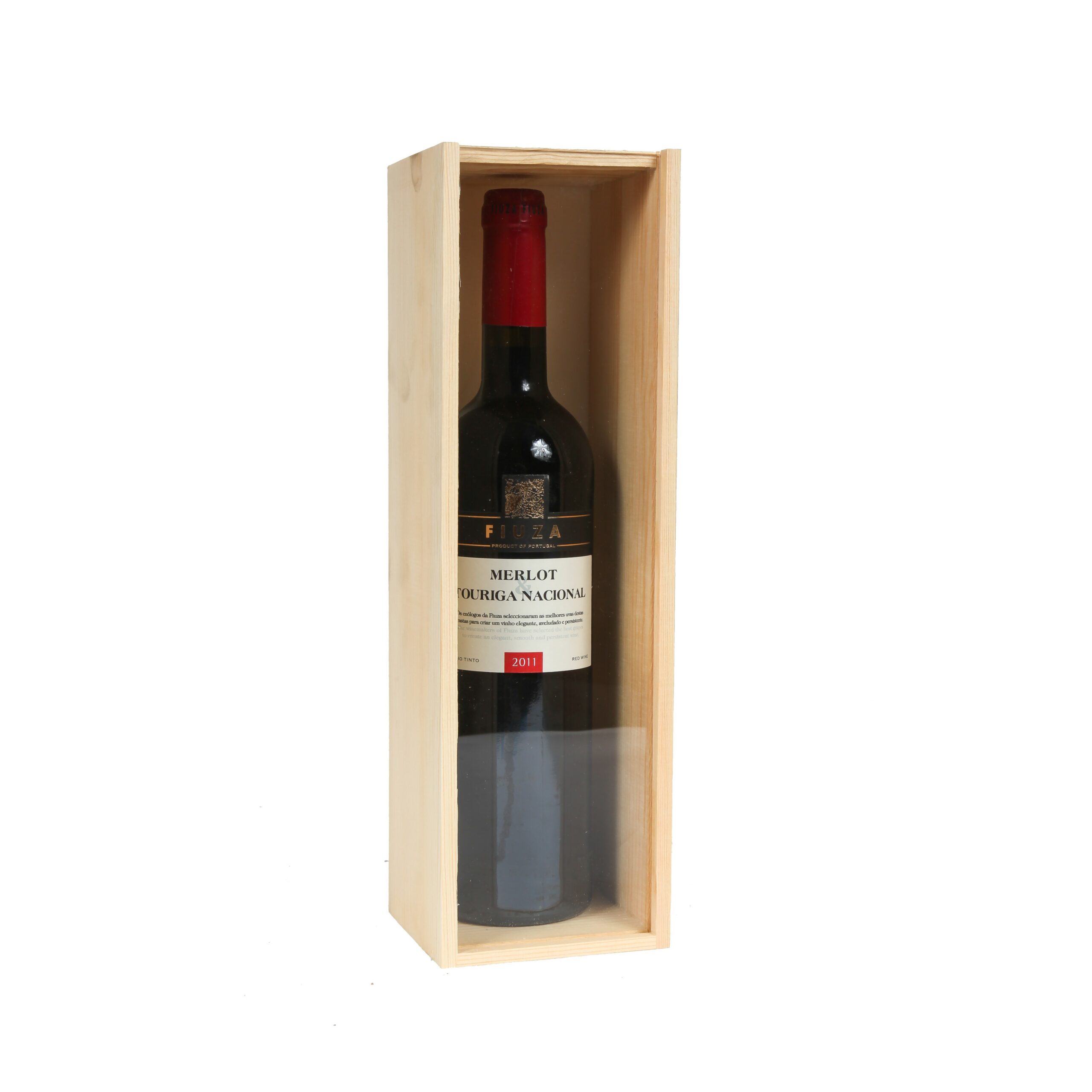 Single Bottle SpiritedShipper Wood Wine Box With Sliding Wood Lid 