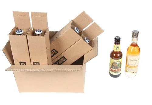 shipping box for 4 beer bottles