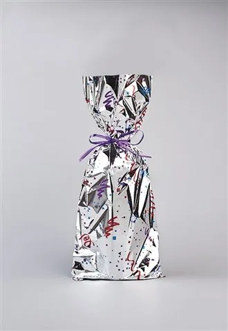 Mylar Gift Bag - Confetti Design (One Bottle Wine)