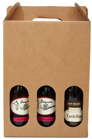 Three Bottle Brown Wine Tote